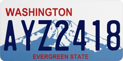 WA license plate AYZ2418