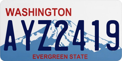 WA license plate AYZ2419