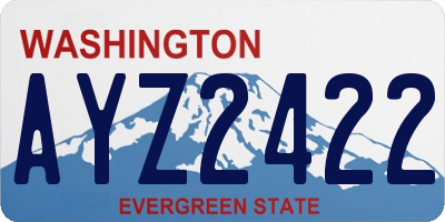 WA license plate AYZ2422