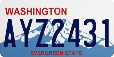 WA license plate AYZ2431