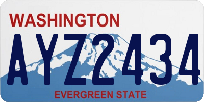 WA license plate AYZ2434