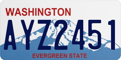 WA license plate AYZ2451