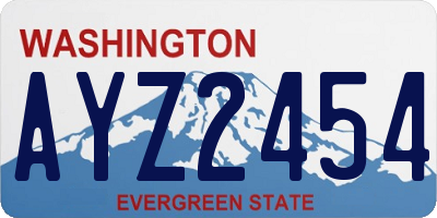 WA license plate AYZ2454