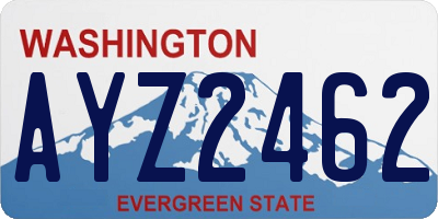 WA license plate AYZ2462