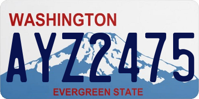 WA license plate AYZ2475