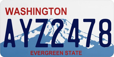 WA license plate AYZ2478