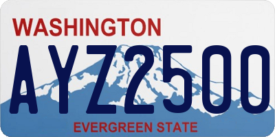 WA license plate AYZ2500