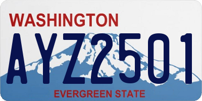 WA license plate AYZ2501