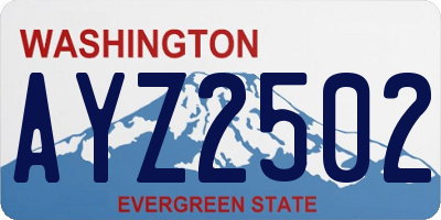 WA license plate AYZ2502