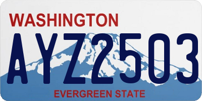 WA license plate AYZ2503