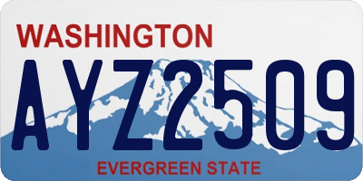 WA license plate AYZ2509