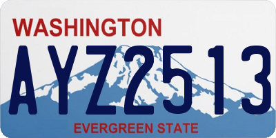 WA license plate AYZ2513