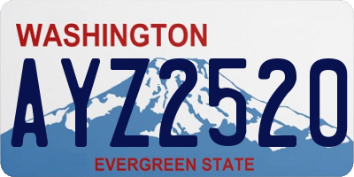 WA license plate AYZ2520