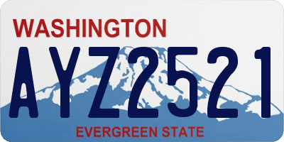 WA license plate AYZ2521