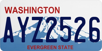 WA license plate AYZ2526