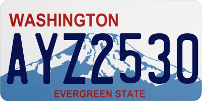 WA license plate AYZ2530