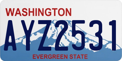 WA license plate AYZ2531