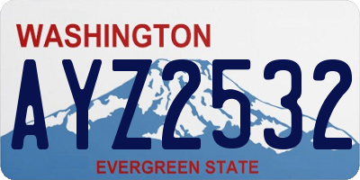 WA license plate AYZ2532