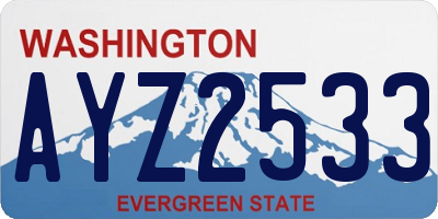 WA license plate AYZ2533