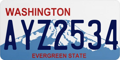 WA license plate AYZ2534