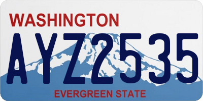 WA license plate AYZ2535