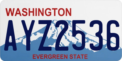 WA license plate AYZ2536