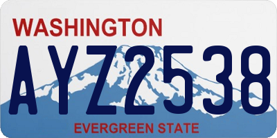 WA license plate AYZ2538