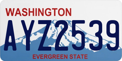 WA license plate AYZ2539