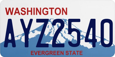 WA license plate AYZ2540