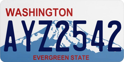 WA license plate AYZ2542