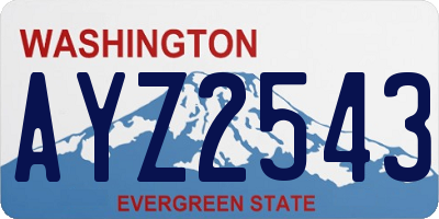 WA license plate AYZ2543