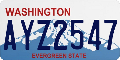 WA license plate AYZ2547