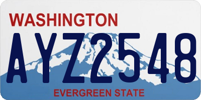 WA license plate AYZ2548