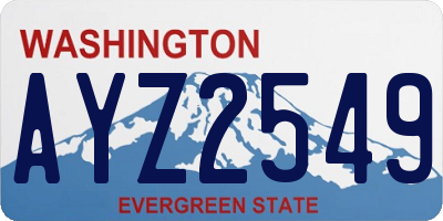 WA license plate AYZ2549