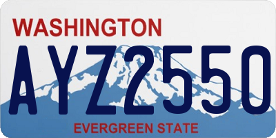 WA license plate AYZ2550