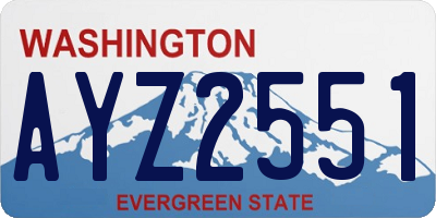 WA license plate AYZ2551