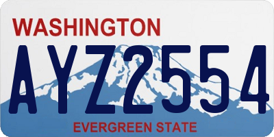 WA license plate AYZ2554