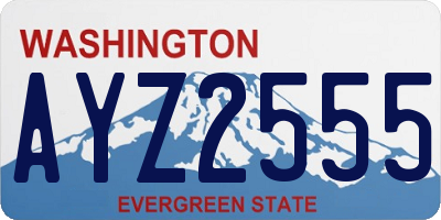 WA license plate AYZ2555