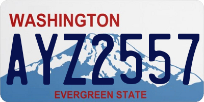 WA license plate AYZ2557