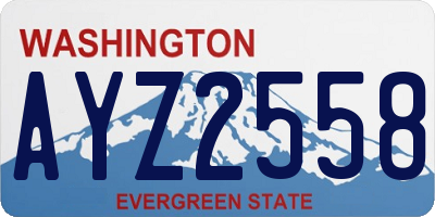 WA license plate AYZ2558