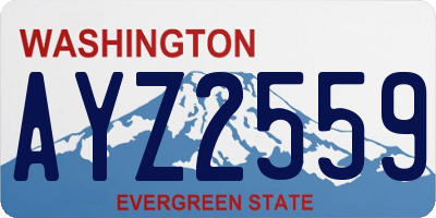 WA license plate AYZ2559