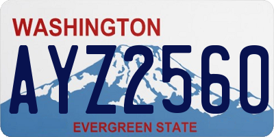 WA license plate AYZ2560