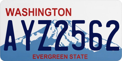 WA license plate AYZ2562