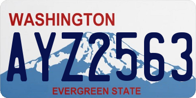 WA license plate AYZ2563