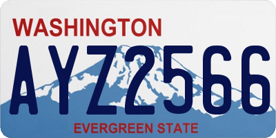 WA license plate AYZ2566