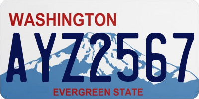 WA license plate AYZ2567