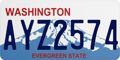 WA license plate AYZ2574