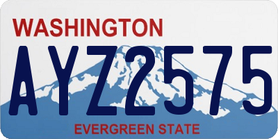 WA license plate AYZ2575