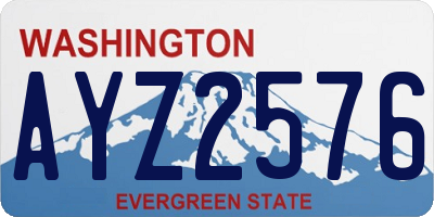 WA license plate AYZ2576