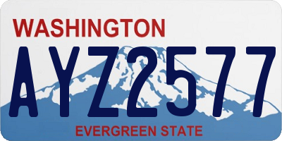 WA license plate AYZ2577
